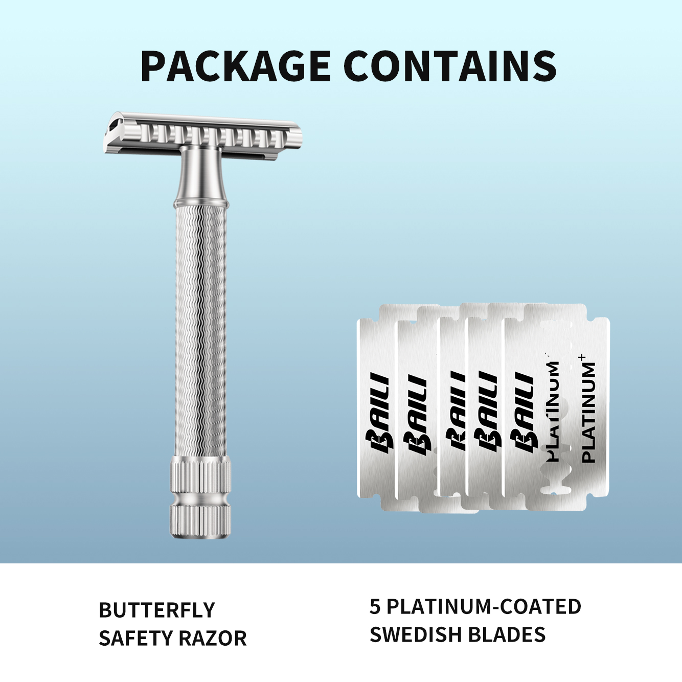 Baili Dubbele Rand Veiligheidsscheermes Open En Dicht Kam Roestvrij Nat Scheren Voor Mannen Vrouwen Met 5 Platina Messen Legende Pro Brb 3P