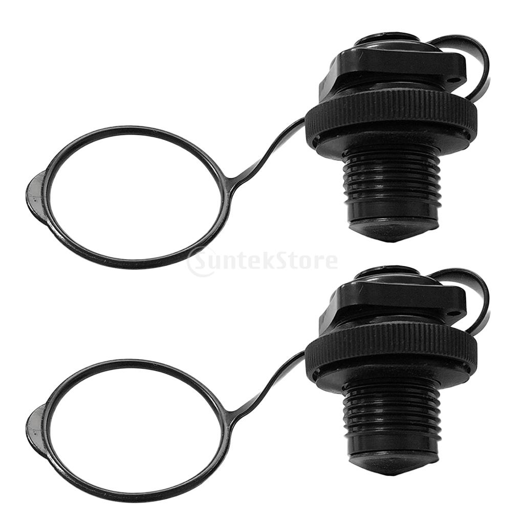 1Pair Screw Air Valve CapsDurable Plastic Safety Air Valve Nozzle for Inflatable Boat Rubber Kayak Tender Raft Mattress Airbed