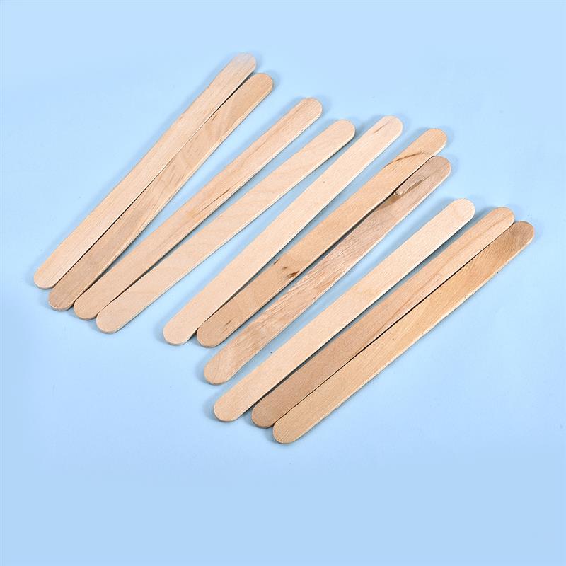 50pcs/Set Wood Ice Cream Stick Craft Stick Ice Cream Sticks Natural Wood Popsicle Craft Ice Cream Tool Supply 5 Sizes