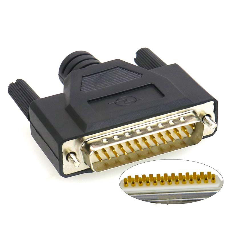 Zuiver koper plated DB25 mannelijke vrouwelijke 25-pin connector gelijmd behuizing print lijn connector: Lavendel