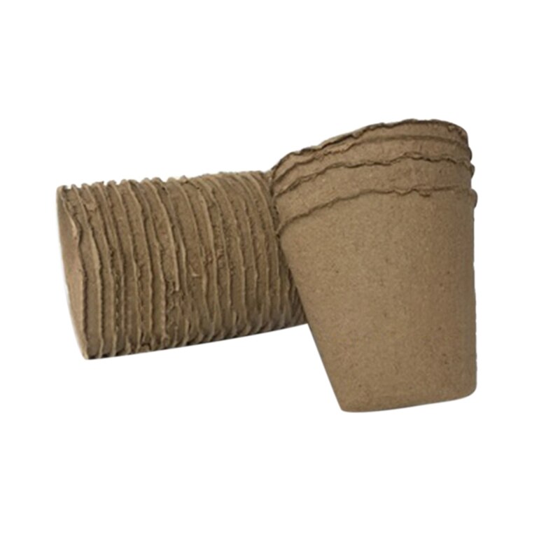 100Pcs Biodegradable Pulp Pots Plants Seedling Raising Pot Vegetable Fruit Nursery Tray Pot Cup Garden Supplies: Default Title