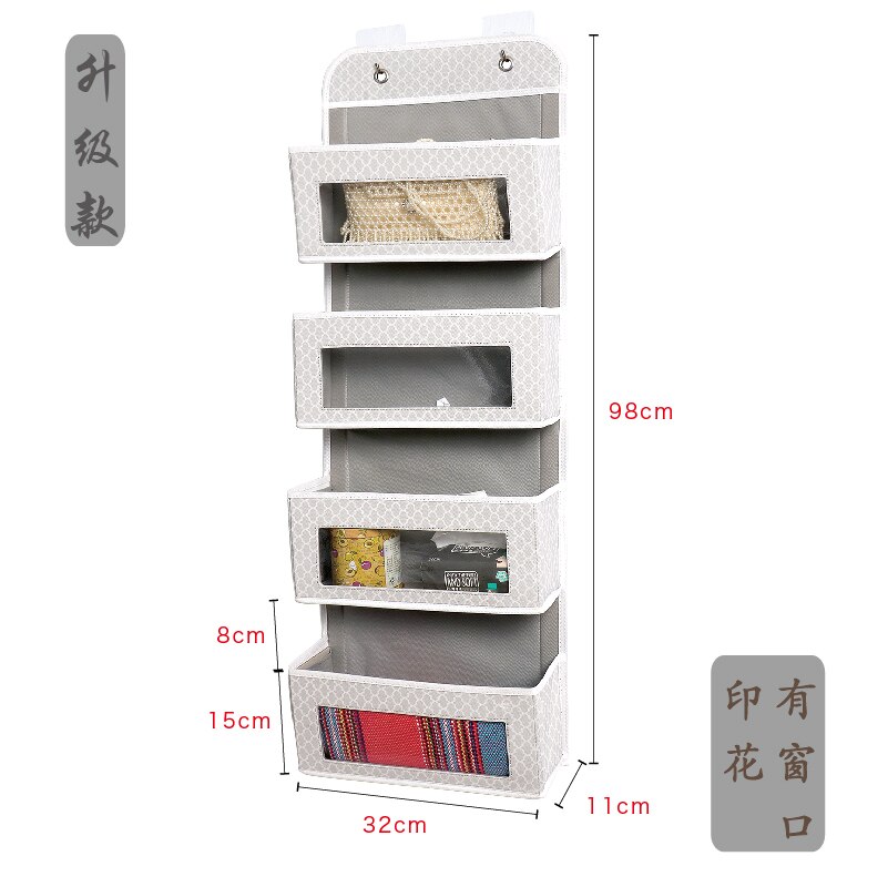 Artículos para el hogar simples, organizador de 4 bolsillos para colgar en la pared, armario, bolsa de almacenamiento sobre la puerta, organizador de juguetes, bolsa, colgador: printing98X32X11cm