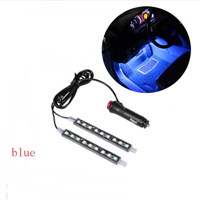 Lampe d'ambiance 2 en 1 pour Peugeot LED, lampe de décoration, pieds de voiture, 9 206, 207, 208, 301, 307, 308, 407, , 3008, 4008: Bleu