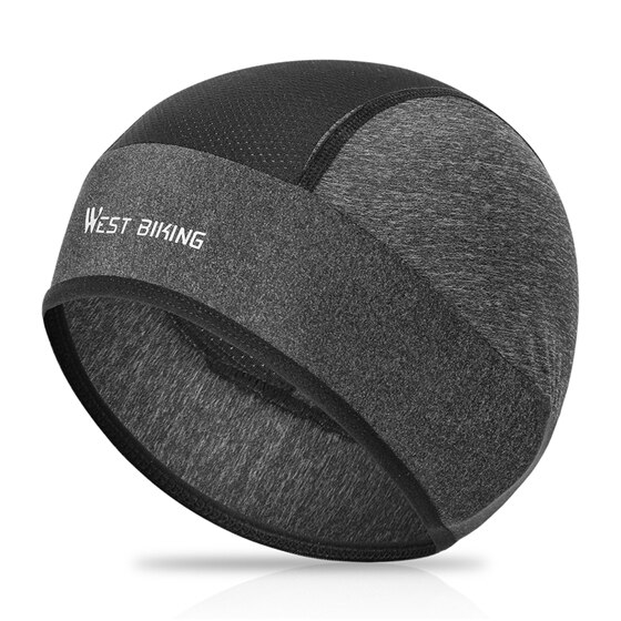 WEST BIKING-gorro de ciclismo transpirable para verano, para correr, para ciclismo de montaña o carretera, Bandana UV, sombreros para andar en bicicleta: beanie hat gray
