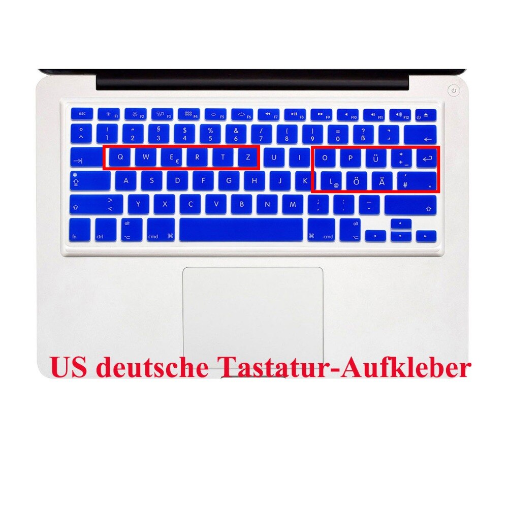 US Layout German Letters Deutsche Alphabet Keyboard Stickers for Macbook Pro 13" 15" 17"/ Macbook Air 13 Silicone keyboard Cover