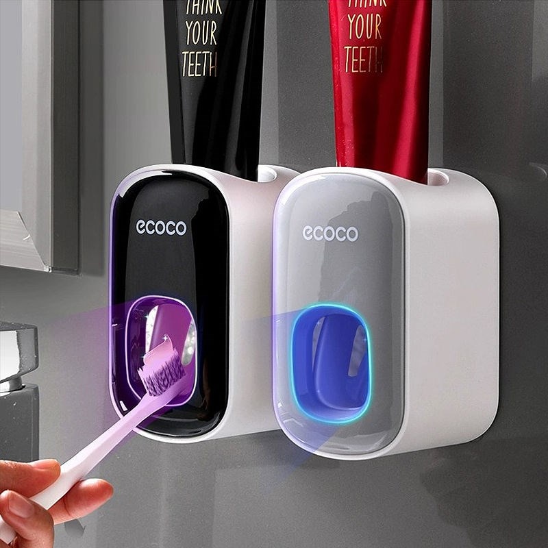 bathroom accessories set automatic toothpaste dispenser toothpaste extruder wall mount bracket toothbrush extruder brac