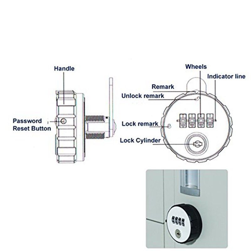 Combination Cabinet Cam Lock 4 Digit Keyless for Drawer Door Gym School Locker with Key Reset