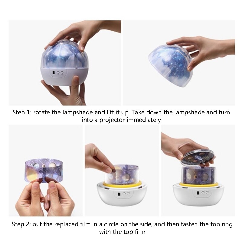 Sterrenhemel nachtlampje planeet ic projector led lamp kleurrijk draaien knipperende ster kinderen baby kerstmis