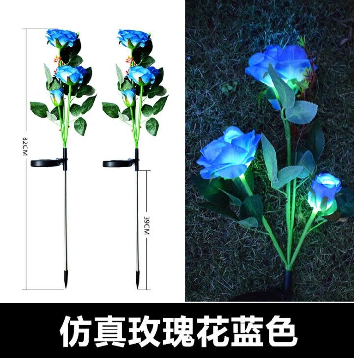 Outdoor Flowersolar Rose Bloem Licht Waterdicht Tuin Landschap Lamp Outdoor Gazon Lamp Thuis Decoratieve Bloem Night Lights: BU