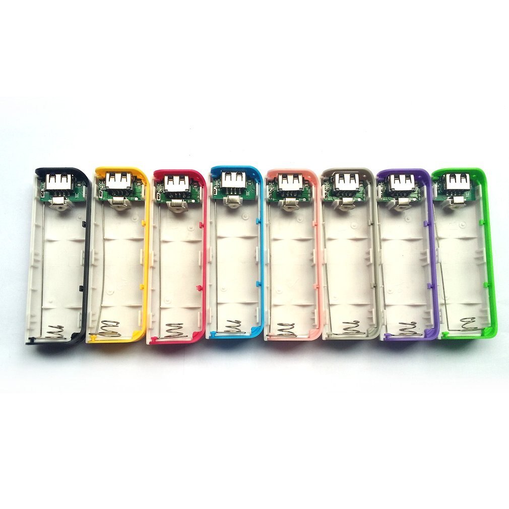 blue Power Bank Shell Free Welding USB Ports Power Bank PCB Charger Case DIY Kits Powered By 2600mAh 18650 Battery