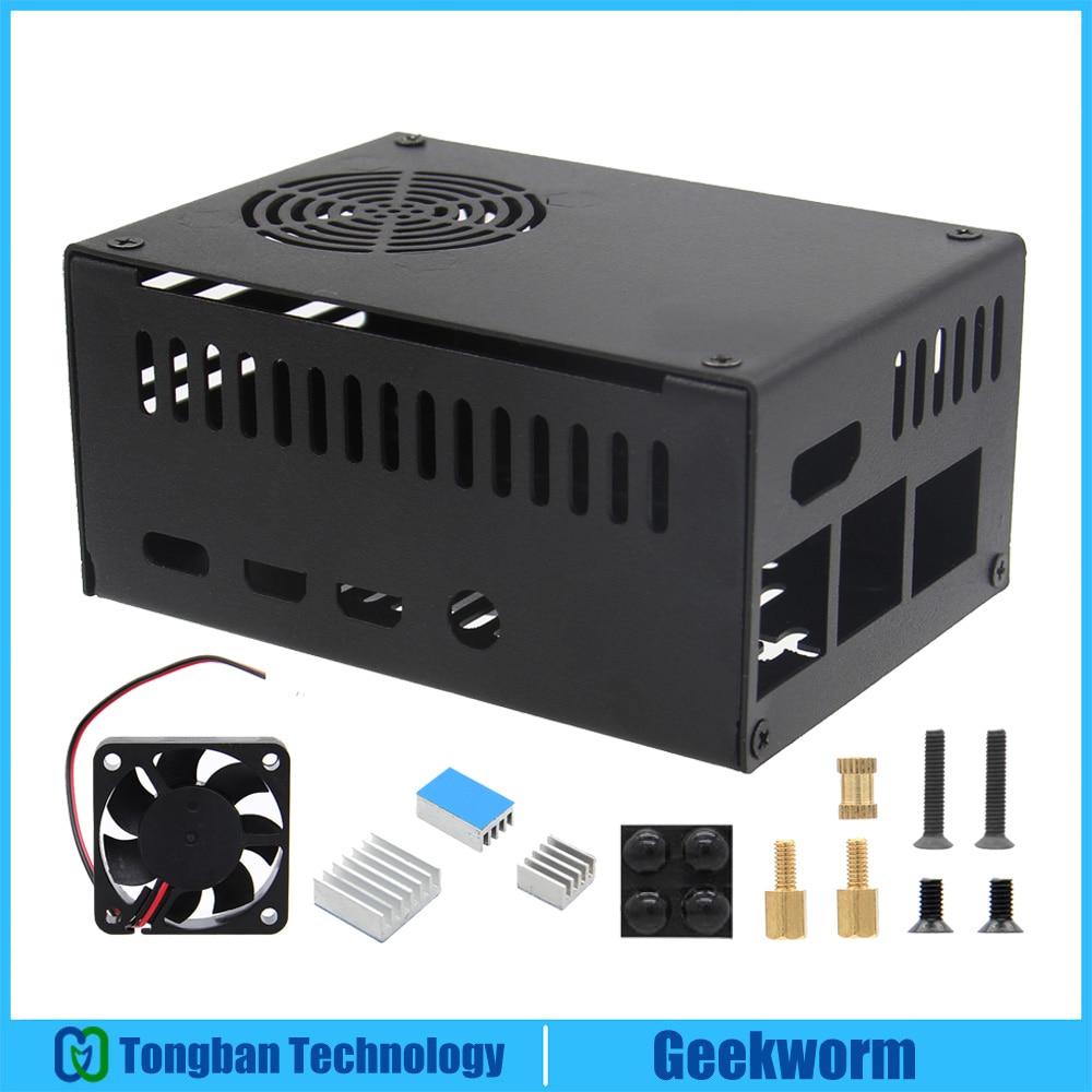 Geekworm Raspberry Pi 4 Case for X630 Hdmi to CSI Module &amp; Pi 4 8GB/4GB/2GB, X630-C1 Metal Case+Cooling Fan+Aluminum Heatsink