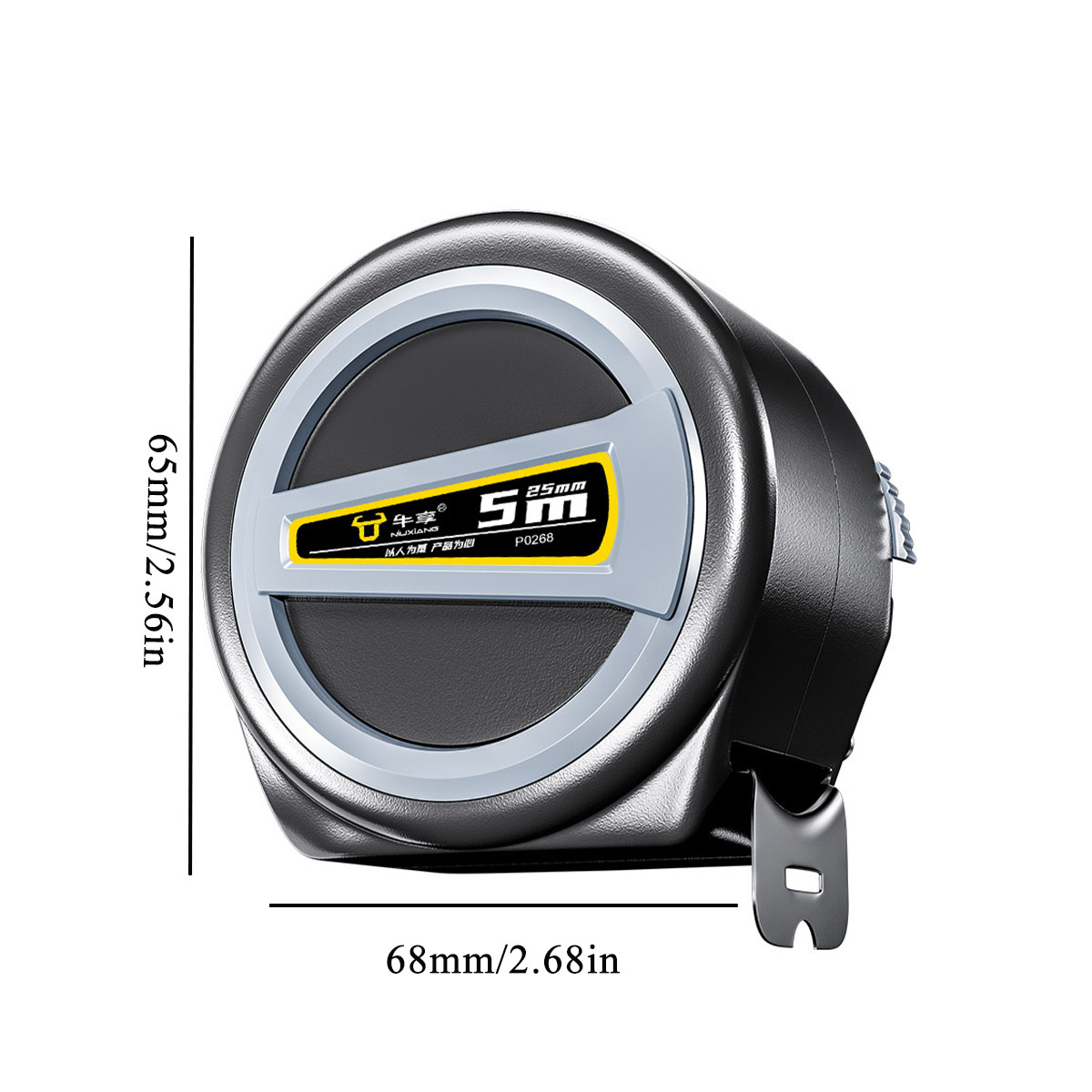 Meetlint 3M, Metrische Schaal, Intrekbaar Meetlint Met Stopknoppen En Magnetische Haak
