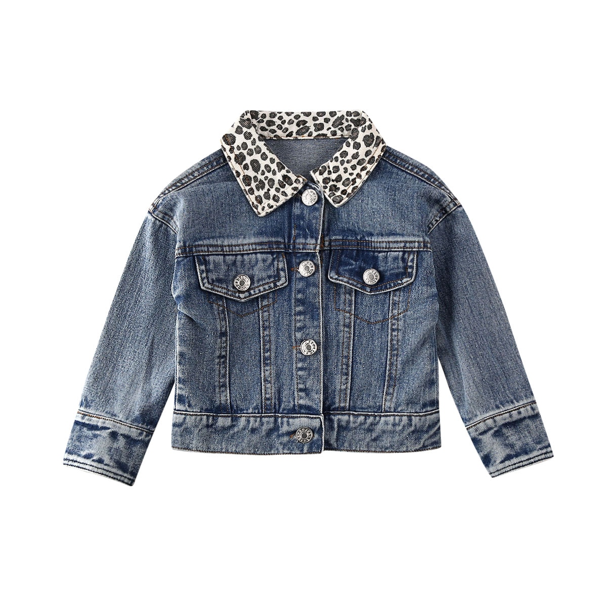 Kids Children Girls Long-Sleeved Denim Jackets Baby Denim Coat Outerwear