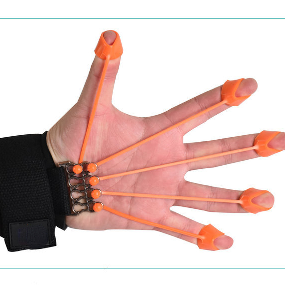 Draagbare Hand Gripper Silicone Vinger Yoga Expander Hand Grip Pols Sterkte Trainer Vinger Uitoefenaar Resistance Band Fitness: Bruin