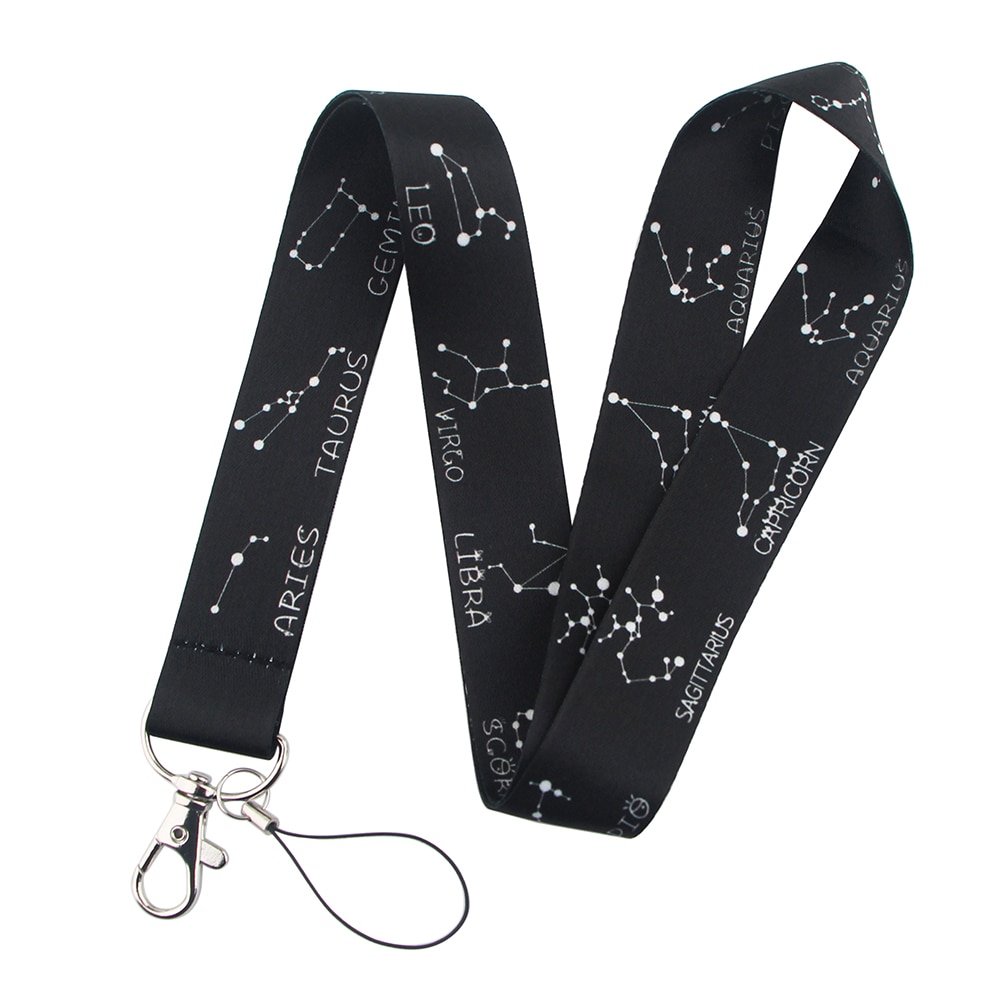 LX463 Constellation Lanyard Voor Sleutels Mobiele Telefoon Hang Touw Keycord Usb Id-kaart Badge Holder Sleutelhanger Diy Lanyards: Default Title