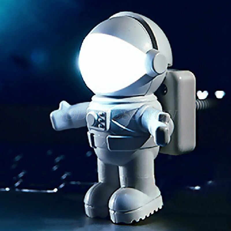 Spaceman astronaut mini fleksibel led pære lys bord gadgets usb håndlampe til power bank pc laptop