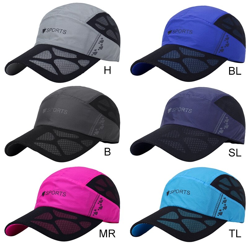 Summer Outdoor Sun Hats Quick Dry Mesh Golf Fishing Cap Adjustable Unisex Baseball Caps