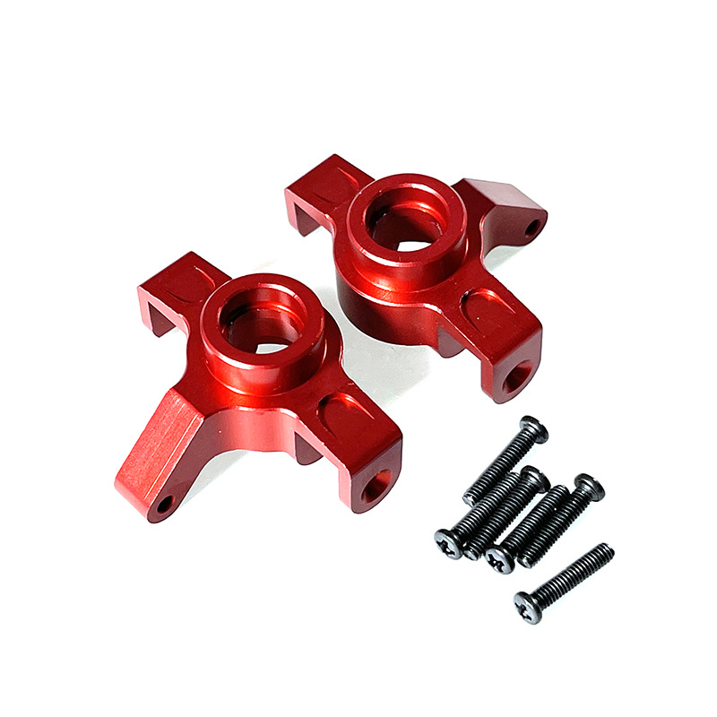 MJX Hyper Go 16207 16208 16209 16210 H16 RC coche copa de dirección de Metal juego de brazo oscilante superior e inferior soporte de torre de choque piezas de mejora: Rojo
