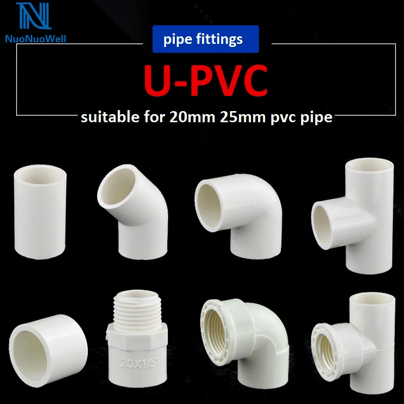 20mm/25mm Pvc Pipe Parts Straight Equal Elbow Tee Coupling Connectors 1/2" Or 3/4" Female Male To 20mm Reducing Tee Joint