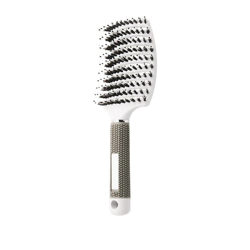 Professionele Arc Geventileerde Styling Varkenshaar Borstel Voor Vrouwen En Mannen Ontwarren Paddle Brush Voor Nat En Droog Krullend haar: Mane White