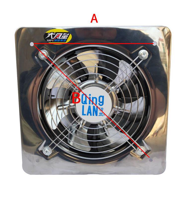 Extractor de aire de acero inoxidable, ventilador de tubo de ventilación de 6, 7 y 8 pulgadas, para cocina, pared, ventana, Industrial