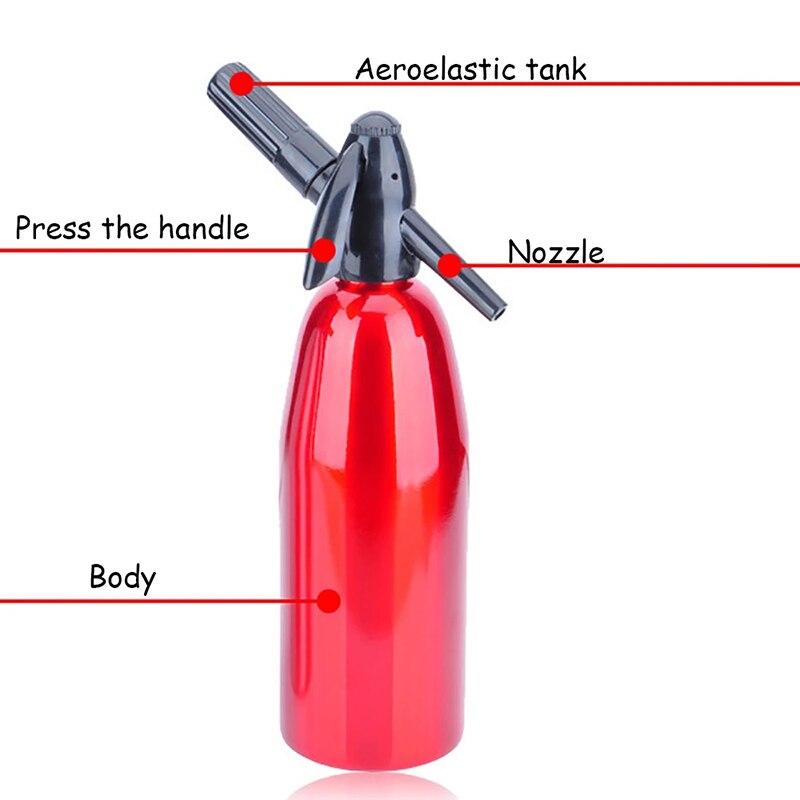 1L Soda Syphon Sifon Maker Aluminium Soda Sifon Fles Handleiding