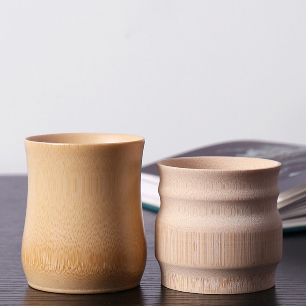 2 Stuks Bamboe Water Cup Multi-purpose Bamboe Cup Milieuvriendelijke Bamboe Cup Dikke Plain Bamboe Buis Verkoolde Bamboe Mok