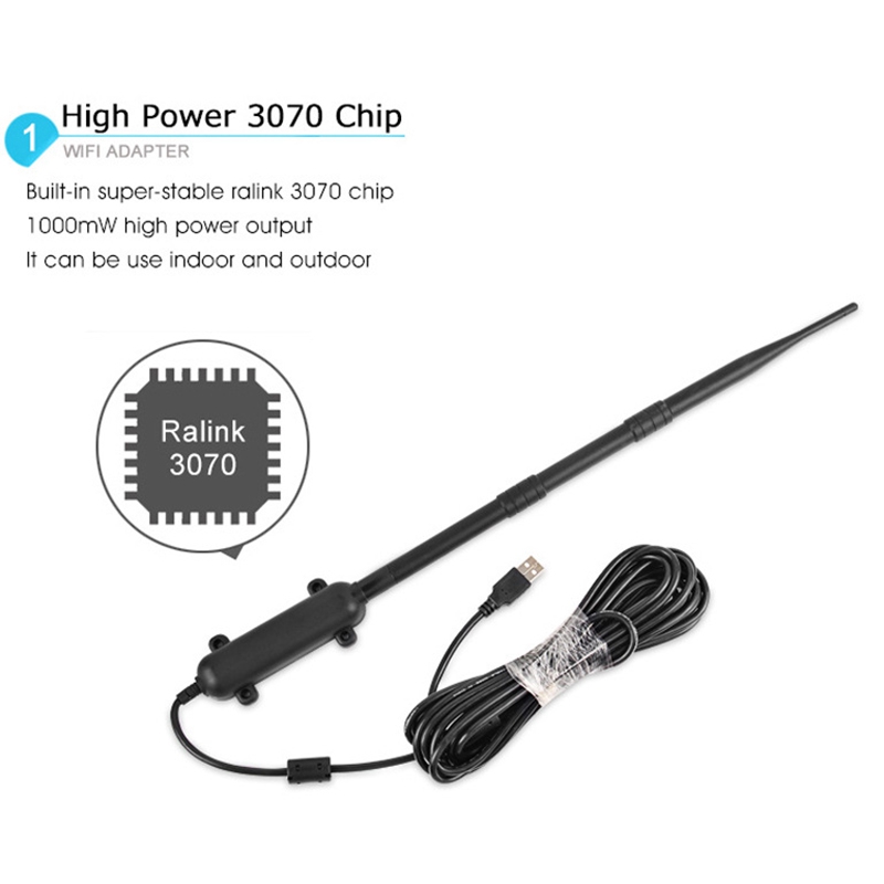 Outdoor High Power WiFi Router USB Adapter Long Range Antenna Signal Wifi Wireless Network Card Receiver