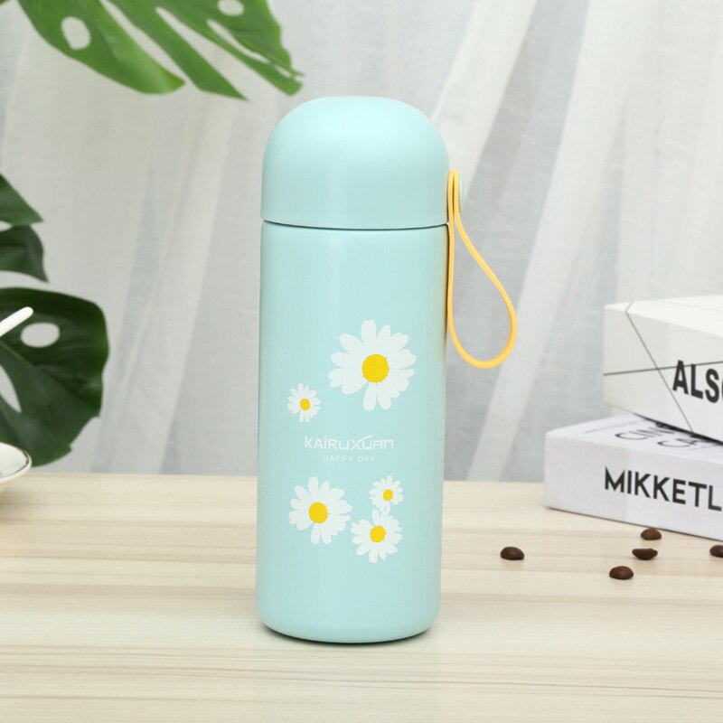 Small Daisy mug 304 stainless steel insulated cup student portable accompanying online celebrity with the same cup m5263: Orange