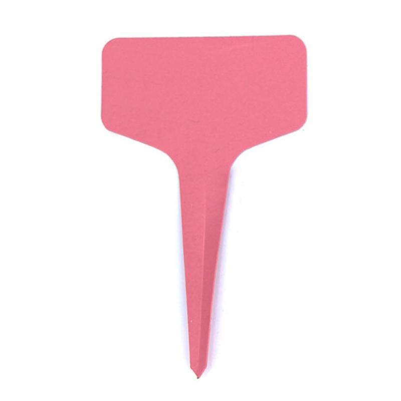 Etiquetas impermeables para plantas de jardinería, etiquetas en forma de T para plantación de vegetales y flores, herramientas de granja, bandeja de plántulas, GT049, 20 piezas: Pink