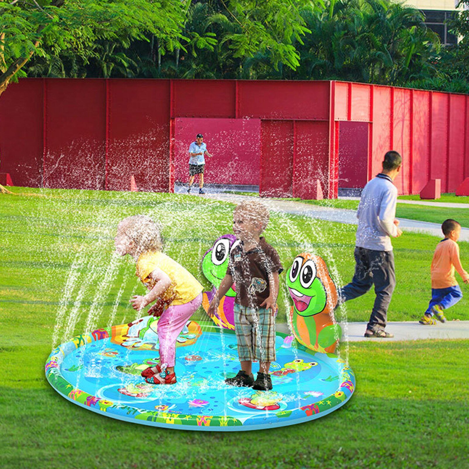 Summer Outdoor Garden Play Game Pad Mat Frog Splash Mat Water Spray Outdoor Lawn Children Water Toy Sprinkler Pad