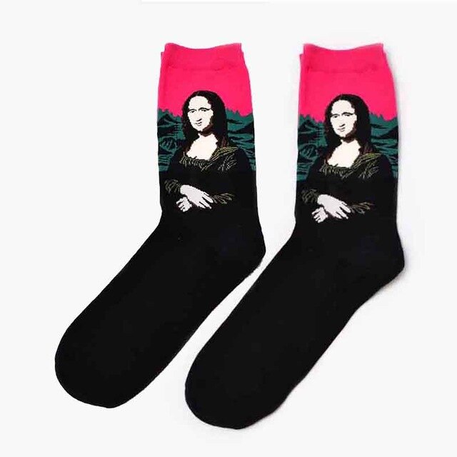 Autumn winter Retro Women Art Van Gogh Mural World Famous Oil Painting Series Female Socks Funny Socks: 17