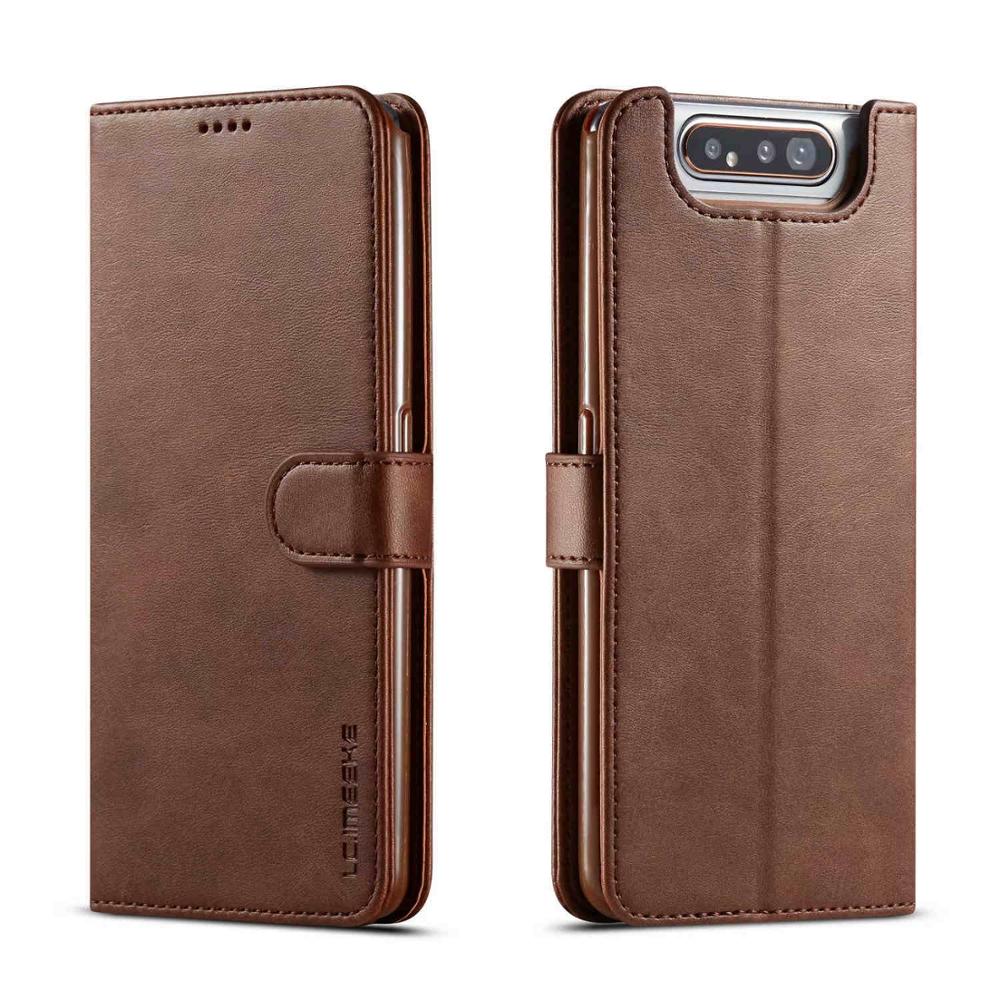 Funda para Samsung Galaxy A80 Funda tapa libro billetera de cuero Funda Vintage magnética protectora Funda para Samsung A80 A90 Etui: For Samsung A80 / Brown