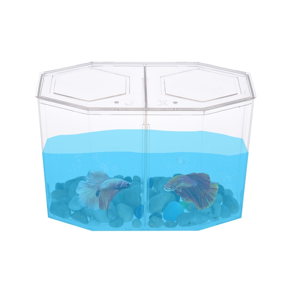Aquarium Mini Fish Tank Desktop Fish Tank Betta Box Breeder House with Divider Transparent Fish Aquarium Pet Accessories