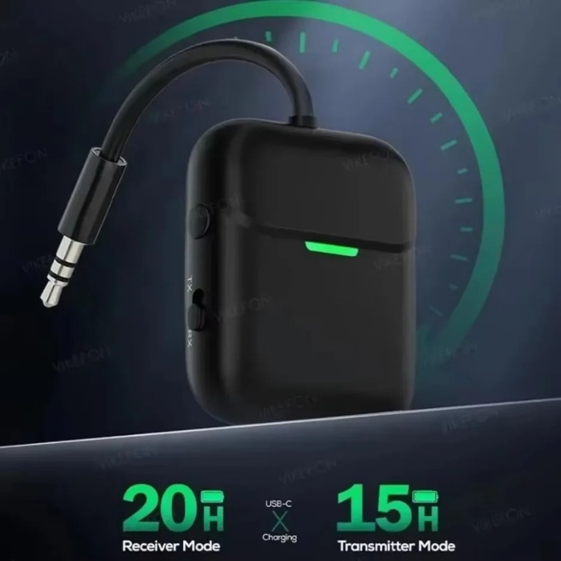 Receptor y transmisor Bluetooth 5,3, adaptador de Audio inalámbrico aptx HD LL AAC SBC, baja latencia, conector AUX RCA de 3,5mm para PC, TV y auriculares