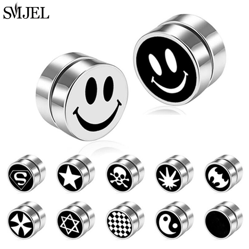 Pendientes Punk con imán fuerte para hombre y mujer, aretes sin perforación, aretes falsos, sin agujero para la oreja, , accesorios de joyería