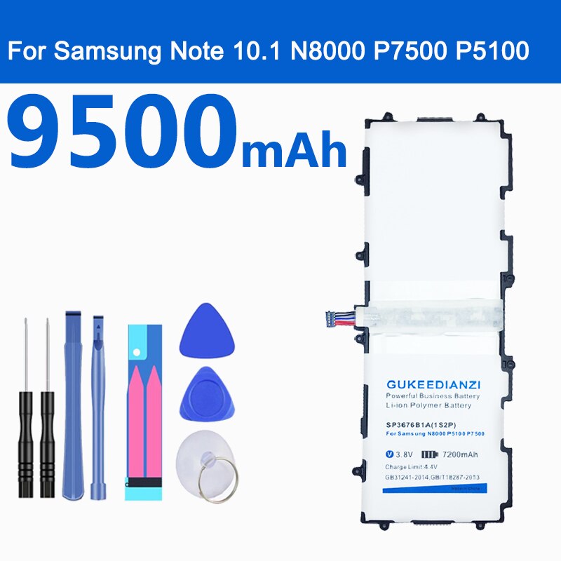 9500mAh SP3676B1A(1S2P) GT-N8000 Comprimidos de Bateria Para Samsung GALAXY Note 10.1 Tab GT 2 N8000 N8010 N8020 P7500 P7510 P5100 P5113