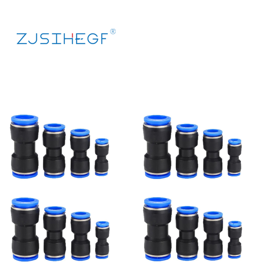 1 Stuks Pu Serie 4/6/8/10/12/14/16Mm Slang Luchtstroom Buis Plastic Snelle Lucht Pneumatische Connectoren Koppeling Messing Fitting