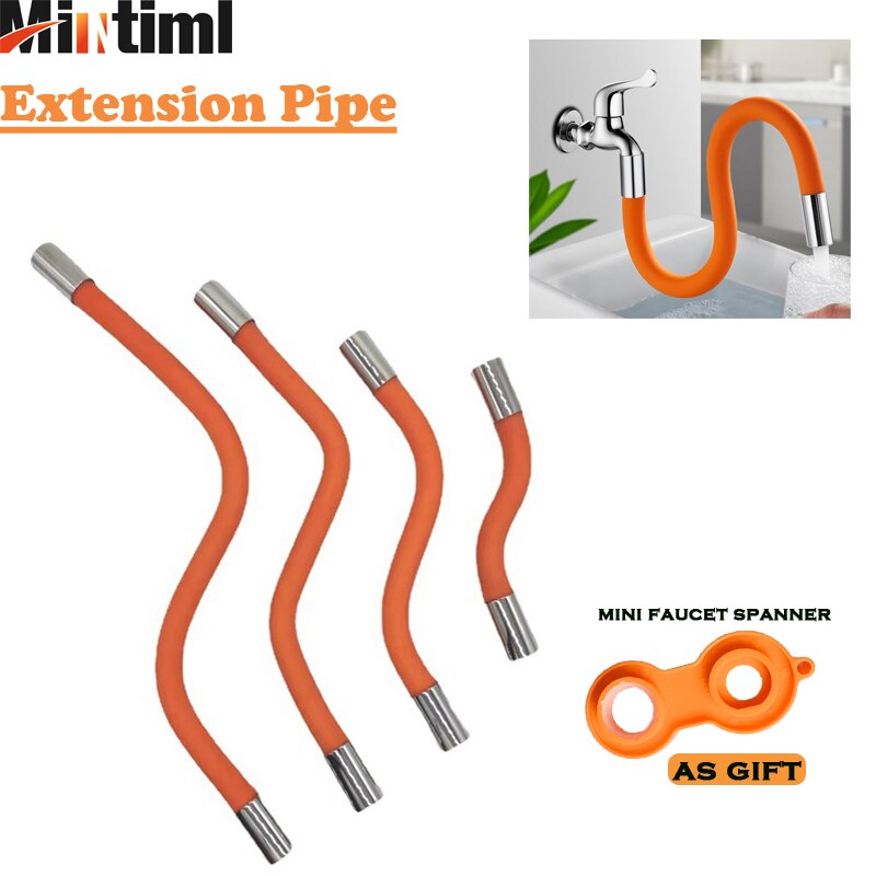 Mintiml Faucet Extender Universal Faucet Extension Pipe 1/2' Connnetor Extension Tube For Outer Joint Wavsh Basin Splash Head