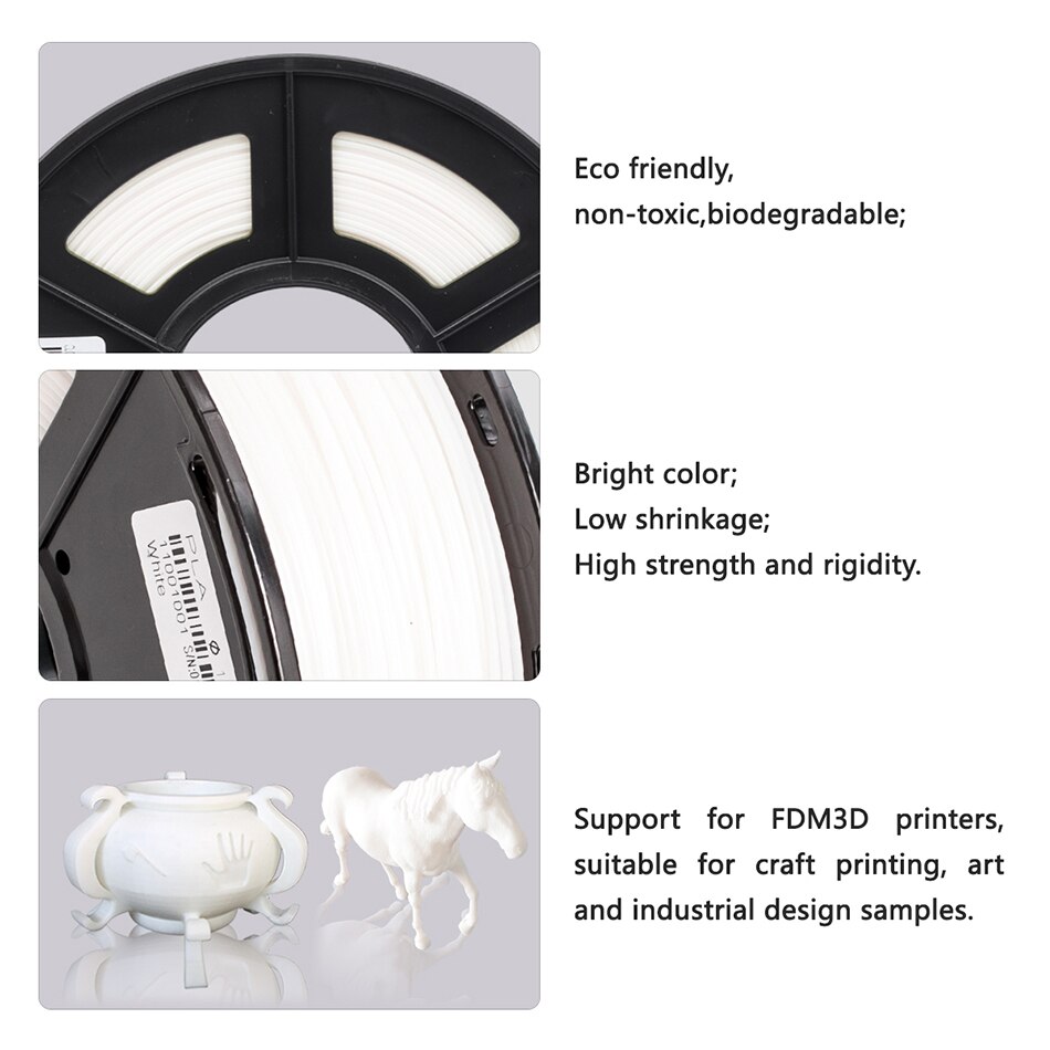 1.75mm PLA /PLA Plus 3D Printer Filament For FDM 3D Printer 1KG With Spool 100% No Bubble Non-toxic PLA /PLA+ Filament