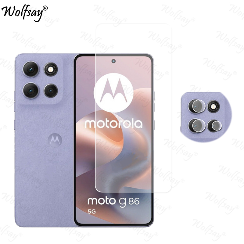 Camera Lens Protector For Motorola Moto G86 Screen Protector Tempered Glass For Moto G86 5G Glass For Moto G86 Glass 6.67 inch: Lightpink