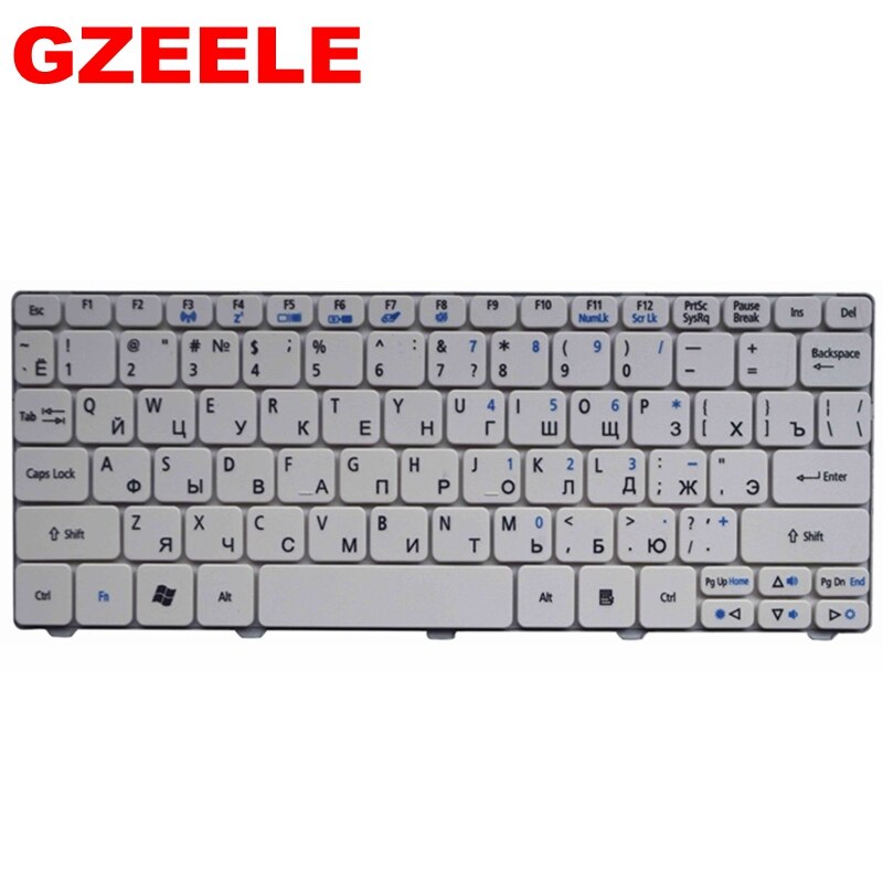 Russisk tastatur til acer til emachines  ze6 ze7 pav 70 pav 80 nav 50 350 em350 nav 51 355 em355 d255e aod 255e nav 70 pove 6 ru sort