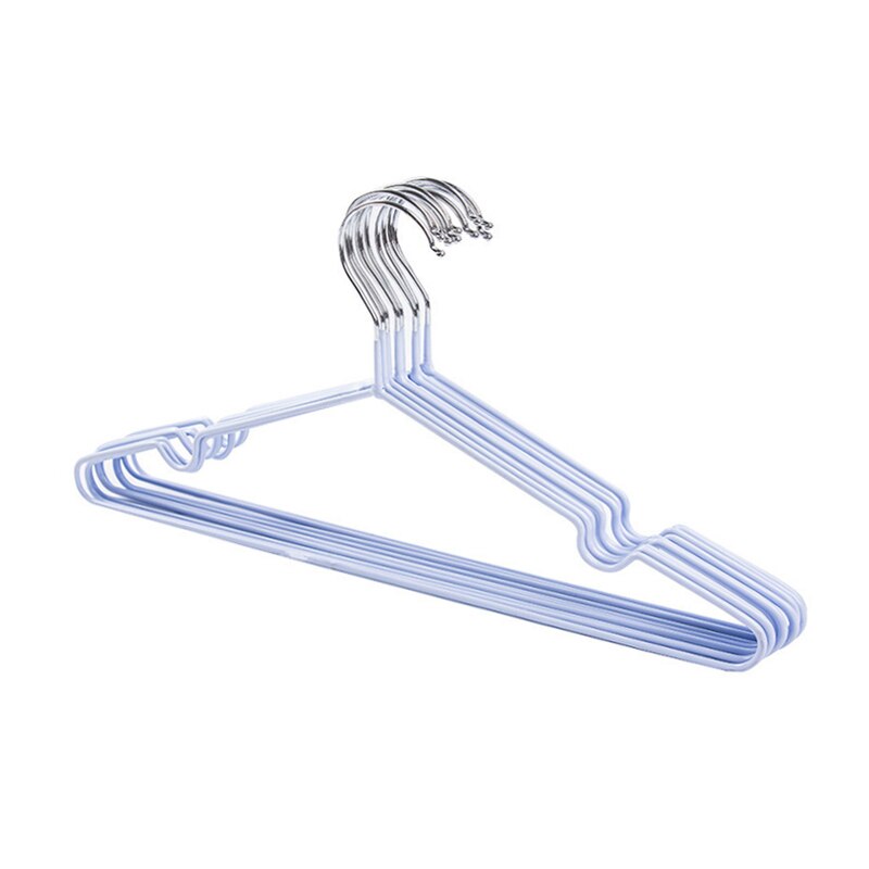 10Stck T bilden Stahl Draht KleiderbüGel Für Kleidung Lagerung Gestell Anti-Schleudern Erwachsenen Mantel Aufhänger Schrank Veranstalter Halfter 40cm: Blau