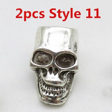 2pcs-7pcs skull styles viking hair braid dread dreadlock beard beads tube rings approx 4.5-5.5mm hole for hair accessories: 2pcs Style 11
