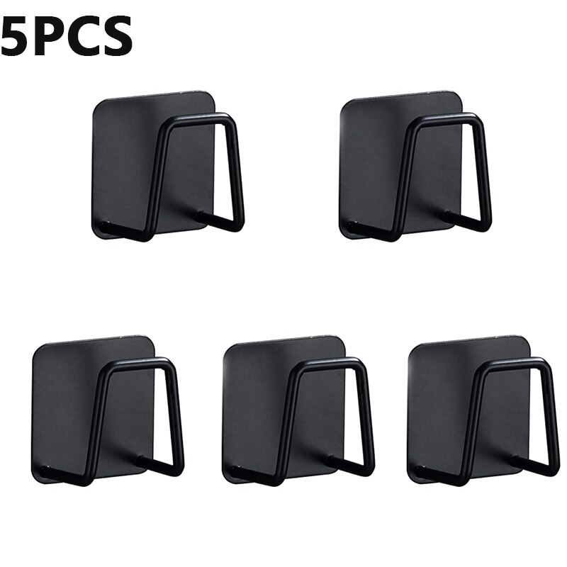Support Auto-Adhésif pour Éponges de Cuisine, Égouttoir en Acier Inoxydable 304, Accessoires pour Évier: 5pcs black