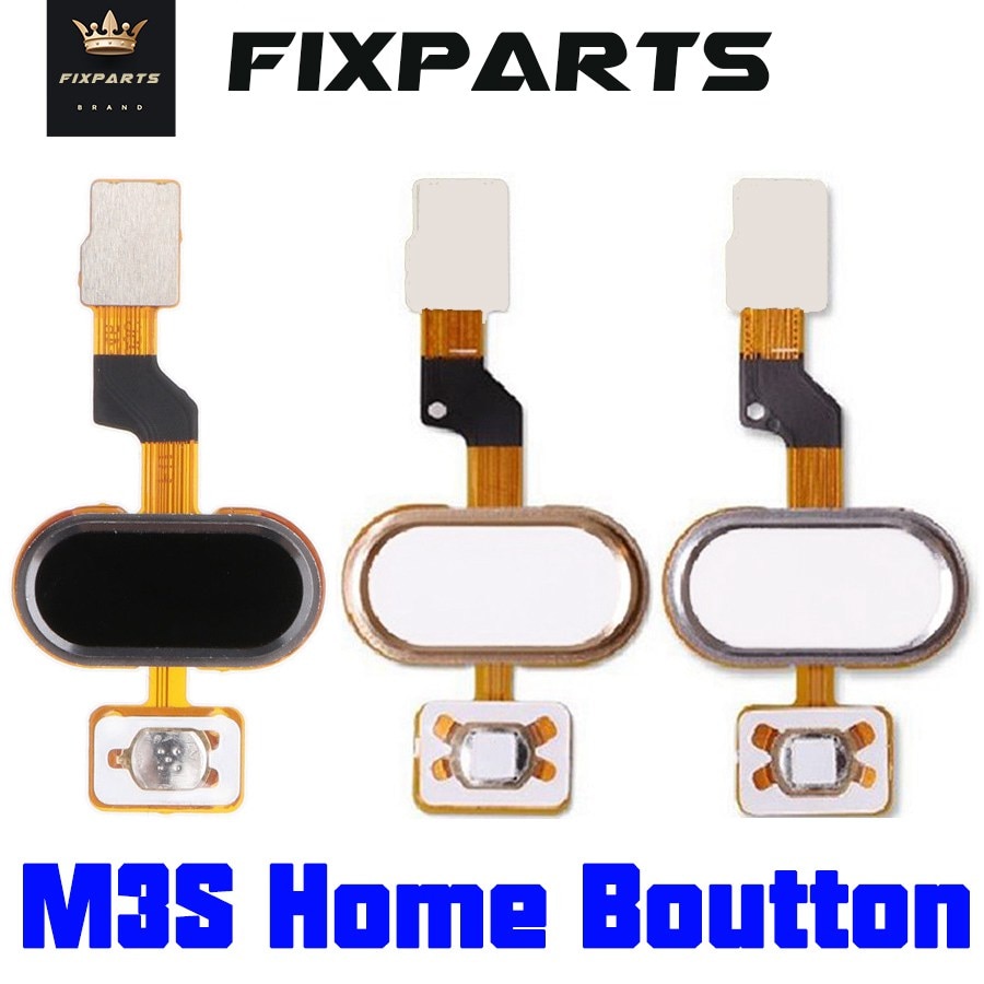 For Meizu M3S Home Button FingerPrint Touch ID Sensor Flex Cable Ribbon Replacement Part MEIZU M3S Button Key Black/White/Golden