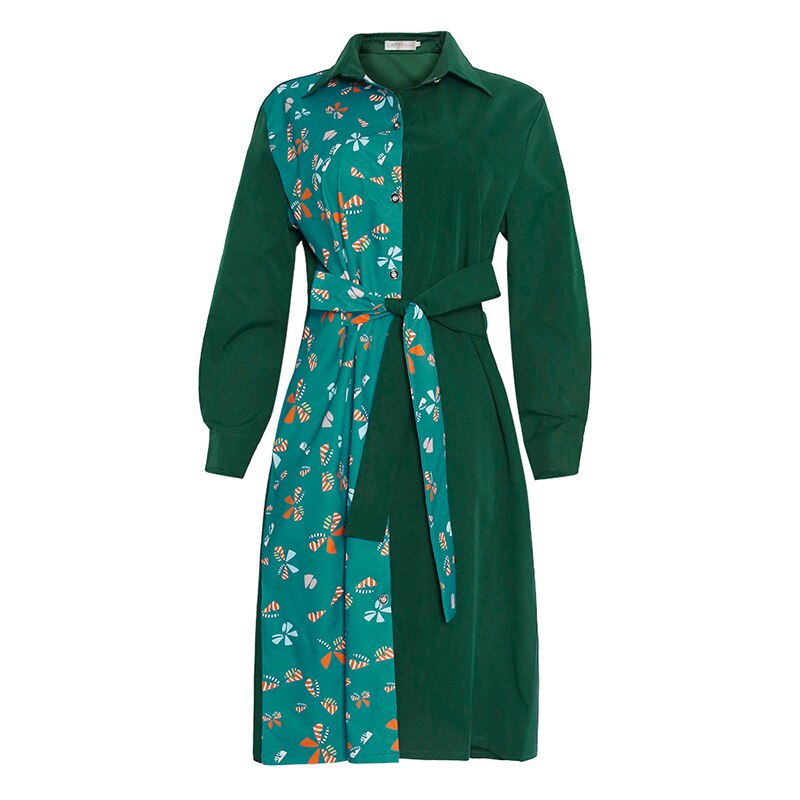 MD African Dresses For Women Africa Print Dashiki Shirt Dress Ankara Midi Dresses Cardigan Blouse Top Outfit: Green / XL