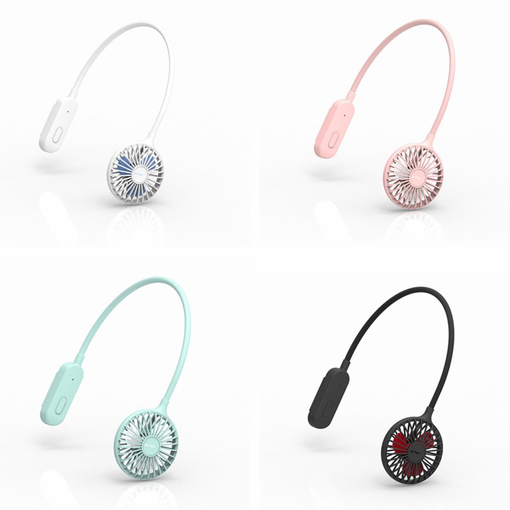 Bærbar doven sport halter fan mini hængende hals fan usb genopladeligt cover halter sport fan luftkøler udendørs