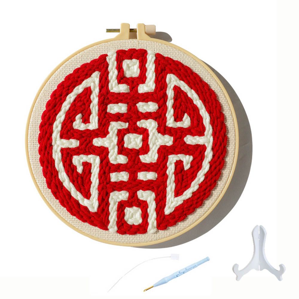 Kit de punto de cruz para bordado de Pokémon, herramientas de costura con aro redondo para principiantes, hilo de punzón de aguja, adorno artesanal DIY, Año Chino