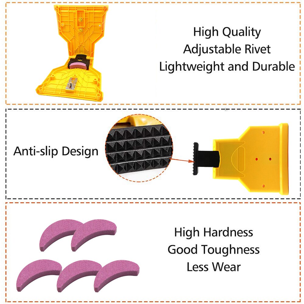 Chainsaw Teeth Sharpener Chainsaw Fast Grinding Chainsaw Chain Sharpener Portable Durable Easy Power Sharp Bar-Mount Whetstone